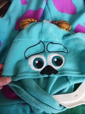 Adult Turquoise Monster One-Piece Hooded Romper